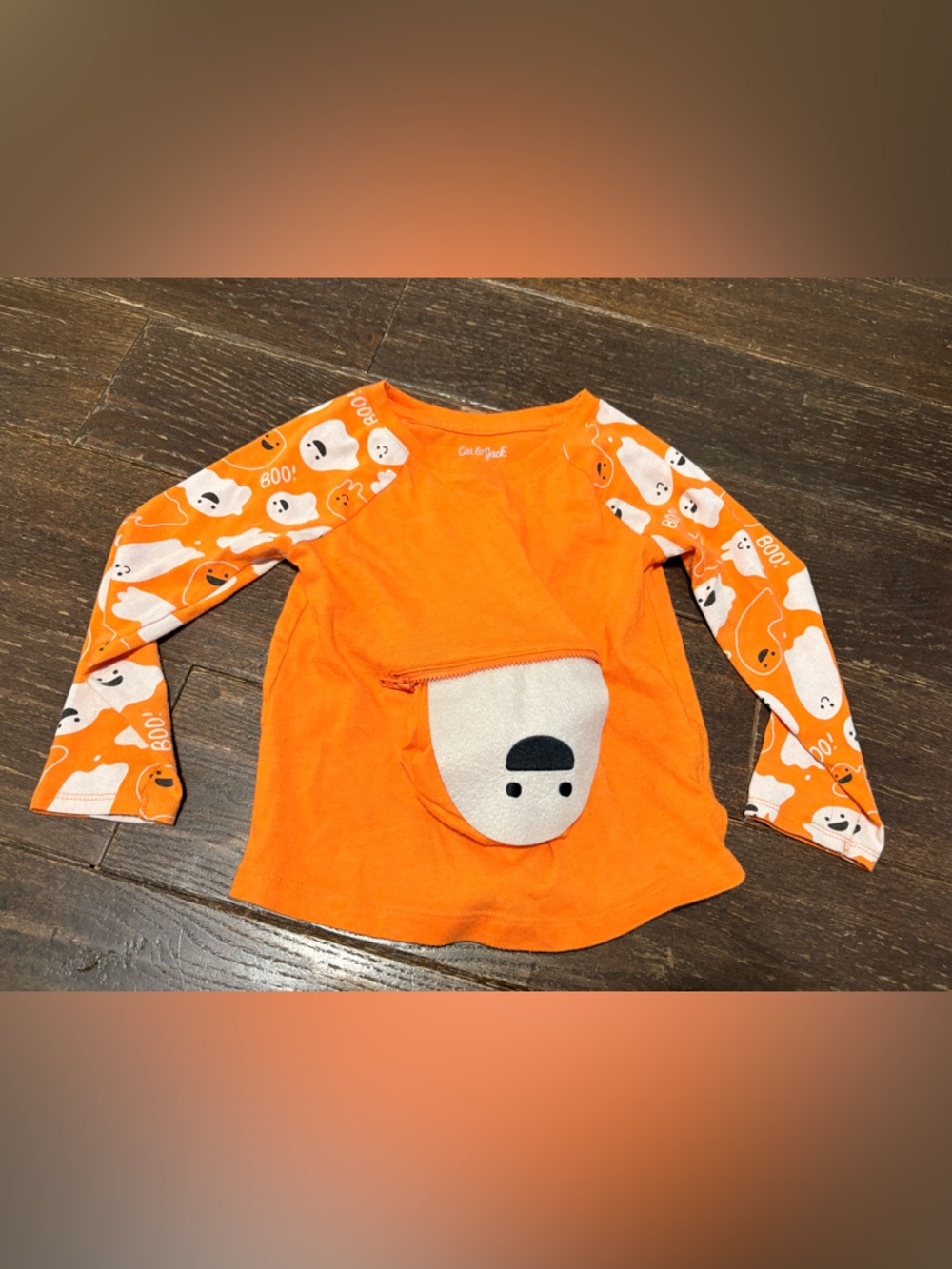 Orange Ghost Pocket Long Sleeve  Top pocket ghost pops out !